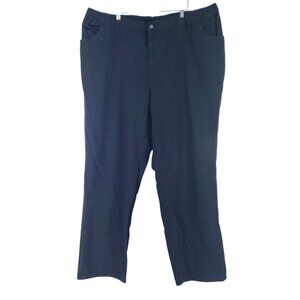 Woman Within Women’s Size 26W Tall Black Elastic Waist Cotton Pants With Pockets